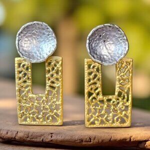 🆕️18K Gold Plated Exclusive Artisan Turkish Statement Earrings ✨ Bold & Elegant